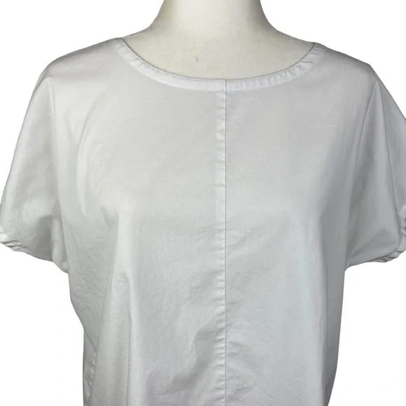 Eileen Fisher White Organic Cotton Boxy Top - Picture 3 of 7